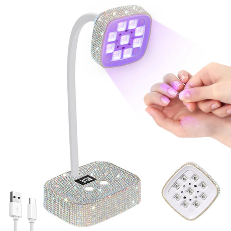 Professional Nail Lamp 9 LEDS UV Nail Dryer Auto Sensing Touch Control Fast Drying Nail Light 360 Bendable Nail Lamp