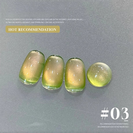 MN 1-20pcs 12ML Pink Gold Cat Eye Ocean Bubble Glass Beads Cat Eye Gel Nail Polish Blue Nails UV Light Nails Green Nails