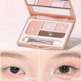 Judydoll 4 Colors Eyeshadow Palette Blush Eyeliner Eye Shadow Highlight Contour Palette Silkworm Plate Face Brighten Makeup