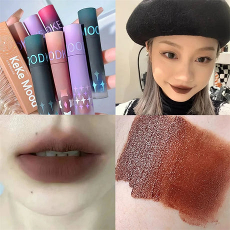 Pigeon Blood Red Matte Lipstick Waterproof and Lasting Blue Gothic Lip Gloss Sexy Punk Black Lip Tint Dark Lip Cream Makeup