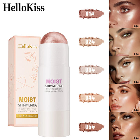 [Natural Glowup] 1pc Glowup Highlighter Stick | Natural Brightening Face Contour & Highlight Makeup, Medium Coverage, Buildable
