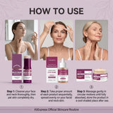 Korea Calcium Nourish Collagen Set – 30ml Ampoule + 50g Cream + 9g Balm Stick, 10,000ppm Collagen & Hydrolyzed Elastin Skincare
