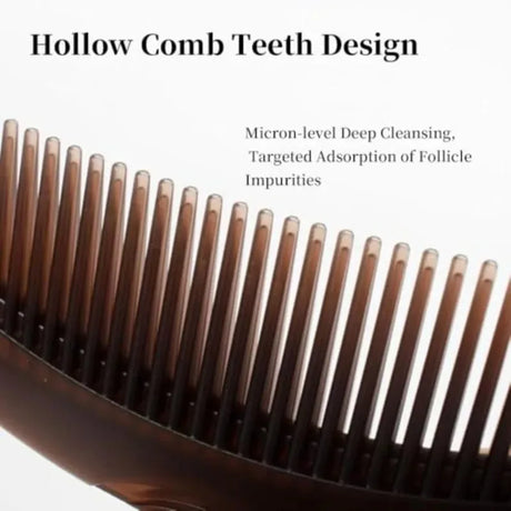 Dandruff Comb Self-cleaning, Scalp Care Massage Energy Comb, Plastic Wide Hollow Tooth Button Comb for Scalp Exfoliation with