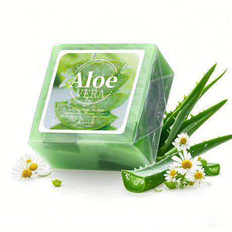 100g B+Aloe Olive Oil Soap Herbal Glycerin Natural Soap Handmade Skin Deep Cleaning Whitening Solid Soap