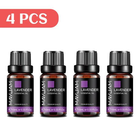 MAYJAM 4 Bottles Essential Oils Jasmine Lavender Eucalyptus Vanilla Sandalwood Frankincense Sweet Orange Patchouli Juniper Oil