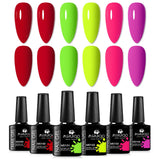 6pc All-Season Colors Gel Nail Polish Set UV LED Soak Off Nail Art Supplies Semi Permanent DIY Manicure Salon Nails Design