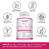 Multi Collagen Complex Capsules - with Hyaluronic Acid, Biotin - Protect Bones and Joints,Promotes Skin Health