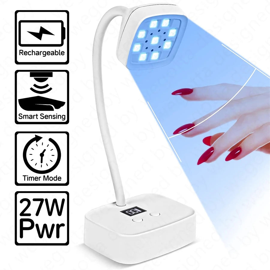 Rechargeable Sun UV Led Nail Lamp Professional UV Light for Gel Nails, Mini Nail Dryer LED UV Light Lamp for Nail Art Salon
