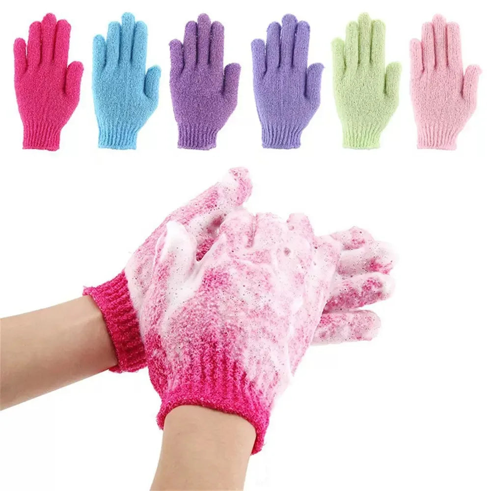 2pcs/6pcs/12pcs Reversible Exfoliating Shower Gloves, Body Scrub Gloves, ,Cleansing Tools Bath Towel Bath Products Back Scrub