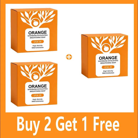 100g Orange Enzymes Mild Exfoliating Brightening Soap Bar,Face Body Gentle Cleansing Hydrating Moisturizing,Smooth Tender Skin