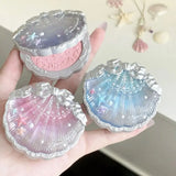 Shell Pearl Blush For Flower Knows Relief Matte Silk Satin Embossed Blush Makeup Long Lasting Brighten Blusher Pallet For Gift