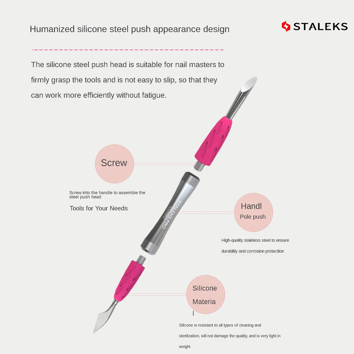 STALEKS Nail And Foot Exfoliating Manicure Art Tool Detachable And Freely Matched With Nail Polish Pushers/Nail Files