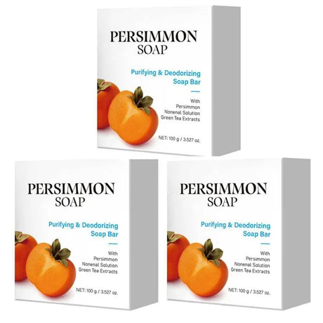 100g Persimmon Soap Bar Natural Handmade Facial Body Cleansing Soap Moisturizing Nourishing Gentle Exfoliating Daily Skincare