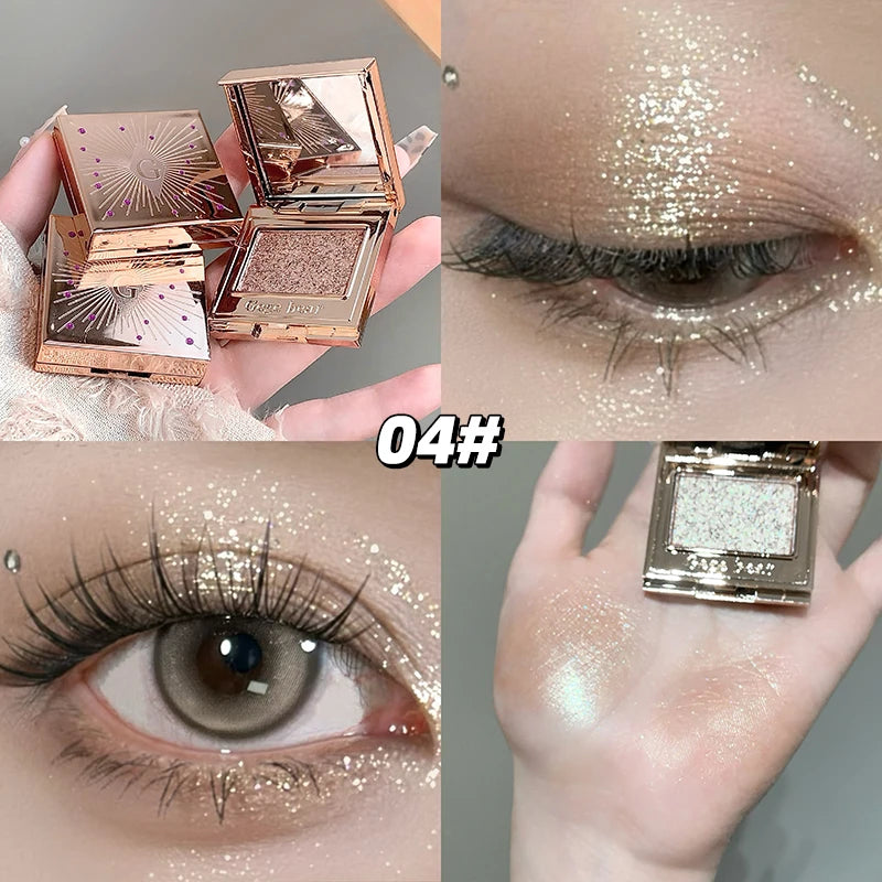 Gemstone Shining Single-color Eyeshadow Diamond Glitter Pearlescent Highlighter Powder Makeup Lasting Shiny Eye Shadow Palette