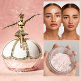 MackAndy Air-Feel Long-lasting Ballet Setting Powder, Oil-control, Waterproof, Invisible Pore Loose Powder Valentine's Day Gift