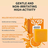 100g Orange Enzymes Mild Exfoliating Brightening Soap Bar,Face Body Gentle Cleansing Hydrating Moisturizing,Smooth Tender Skin