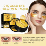24k Gold Under Eye Patches Pure Gold Anti-Aging Under Eye Mask Removal Eyebags Moisturizing Firming Eye Patches Anti Dark 60pcs