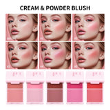 2Color Blush Cream and Brush Powder Long-lasting Wearing High Pigment Natural Matte Blush For Girl Blush Cosmtics