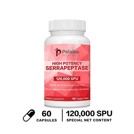 High Potency Serratiopeptidase Capsules - Supports Sinus Health and Airway Function and Improves Immunity Supplement