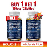 Resveratrol+NAC+NAD+Collagen Peptides+Hyaluronic Acid+Biotin Capsules, Boost Energy & Focus, Anti-Aging, Cellular Vitality
