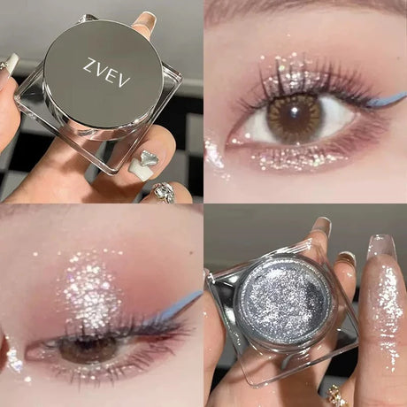 Diamond Glitter Eyeshadow Brighten Eyes Make Up Waterproof Shimmer Palette Monochrome Eye Shadow Pigmented Highlighter Cosmetics