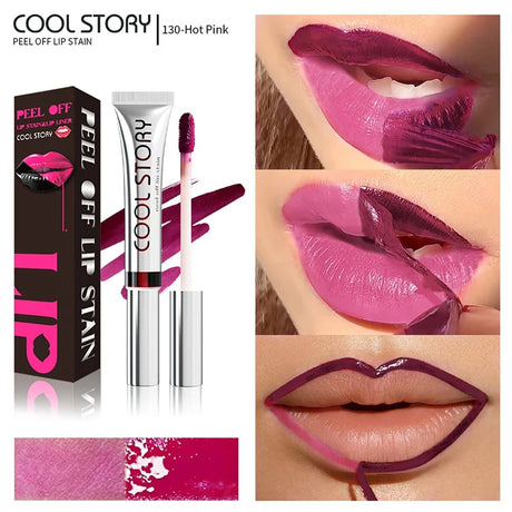 Black Brown Peel Off Lip Stain Transfer Proof Non-stick Cup Natural Lipgloss Lasting Waterproof Matte Tear-off Lip Tint Cosmetic