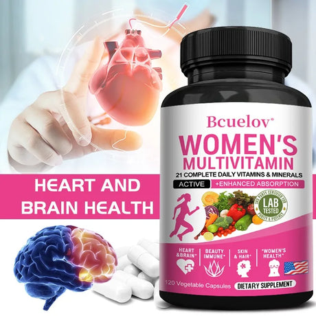 Women's Daily Multivitamin, with 21 Complete Daily Vitamins and Minerals for Women, Efficient Formula-Metabolism and Immune Support,120 Capsules