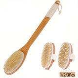 Body Dry Brush, Hard Shower Brush, Exfoliator, Male and Female Bath Tool, Used for Wet or Dry Brushing, Long Handle