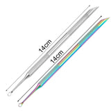 Nail Circle Beveled Head Stainless Steel Cuticle Pusher Nail Art Sanding Tablet Manicure Sticks Tool for Salon Nails Accessories