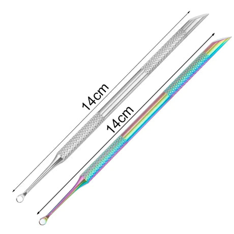 Nail Circle Beveled Head Stainless Steel Cuticle Pusher Nail Art Sanding Tablet Manicure Sticks Tool for Salon Nails Accessories
