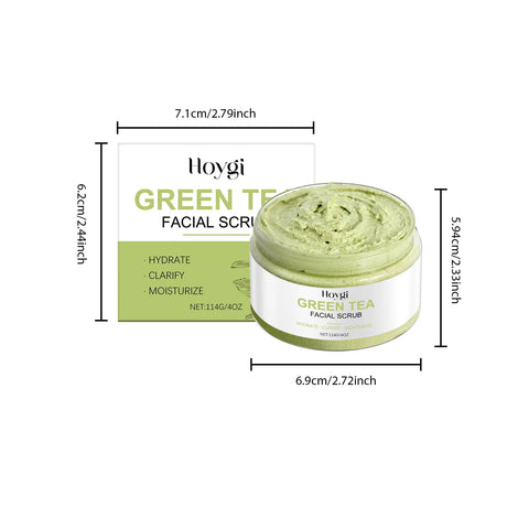 Green Tea Facial Scrub Deep Pore Cleansing Hydrating Blackhead Removal Dead Skin Gentle Exfoliating Scrub Skin Renewal Skin Care
