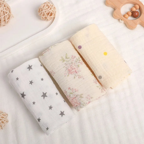 3/5Pcs 6-Layer Pure Cotton Baby Cotton Washcloth Soft Gauze Cotton Newborn Burp Cloth Absorbent Baby Towels Square Towels
