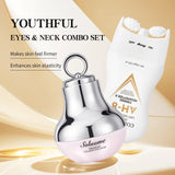 Collagen Massage Eye Cream & Neck Cream Set Hydrating & Firming Eye Contour, Neck Lotion with Massage Roller Easily Absorbed