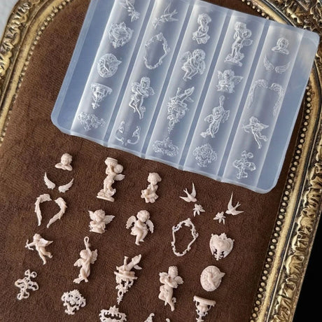 3D Baroque Pattern Gel Nail Art Mold Butterfly Moon Resin Sword Molds for Manicure Accessories Supplies Arrow Silicone Mold