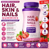 Biotin Gummie Strawberry Flavor with 6000Mcg Biotin & Vitamin Support Healthy Hair Skin and Nails 80pcs Nutritional Supplement