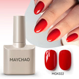 MAYCHAO Cherry Red Gel Nail Polish 12ml Glossy Semi Permanent Soak Off UV LED Frosted Gel Nails Base Painting Varnish