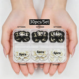 30/60pcs/Box 3D Luxury Metal Nail Art Decorations Alloy Shiny Rhinestones Pearl Gems Zircon Diamond Charms DIY Nail Accessories