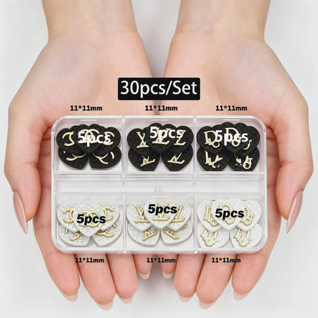 30/60pcs/Box 3D Luxury Metal Nail Art Decorations Alloy Shiny Rhinestones Pearl Gems Zircon Diamond Charms DIY Nail Accessories