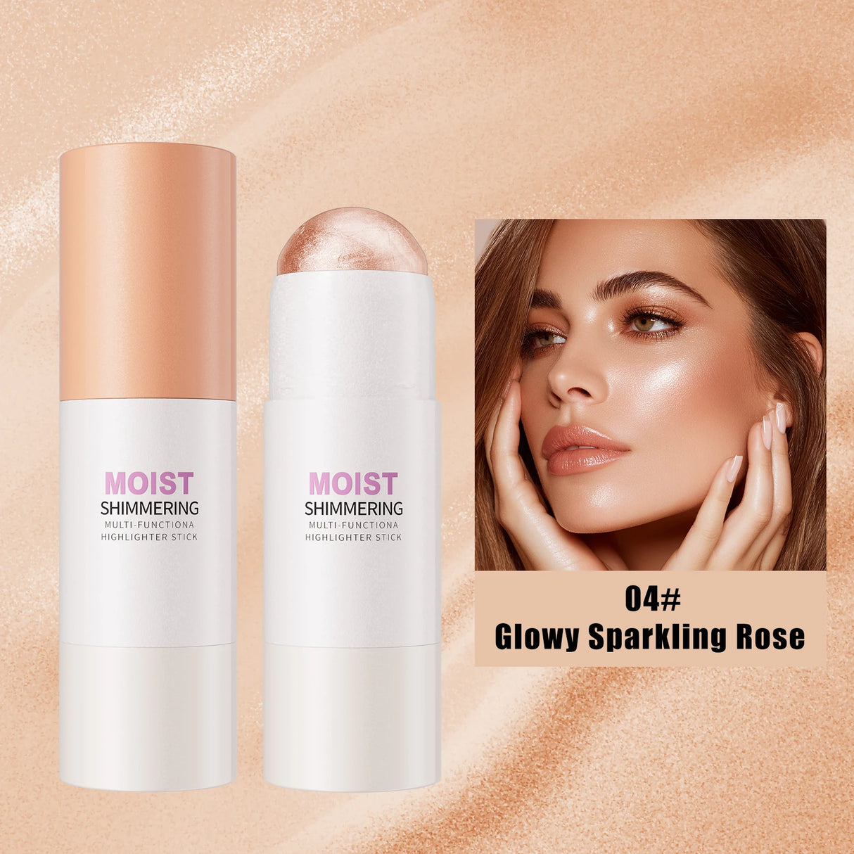 [Natural Glowup] 1pc Glowup Highlighter Stick | Natural Brightening Face Contour & Highlight Makeup, Medium Coverage, Buildable