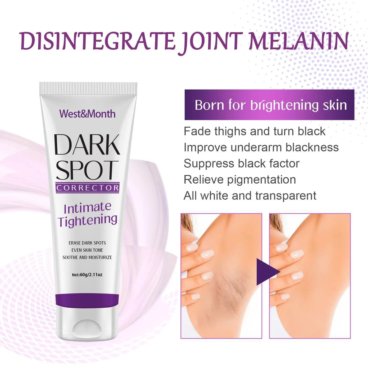 Remove Melanin Nicotinamide Brightening Cream For Dark Skin Effective Lighten Thigh Inner Bleach Private Parts Brighten Cream