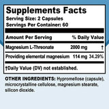 Magnesium L Threonate - Focus and Memory Enhancer, Supports Nerve Function, Muscle Strength, Bone and Joint HealthSupplements