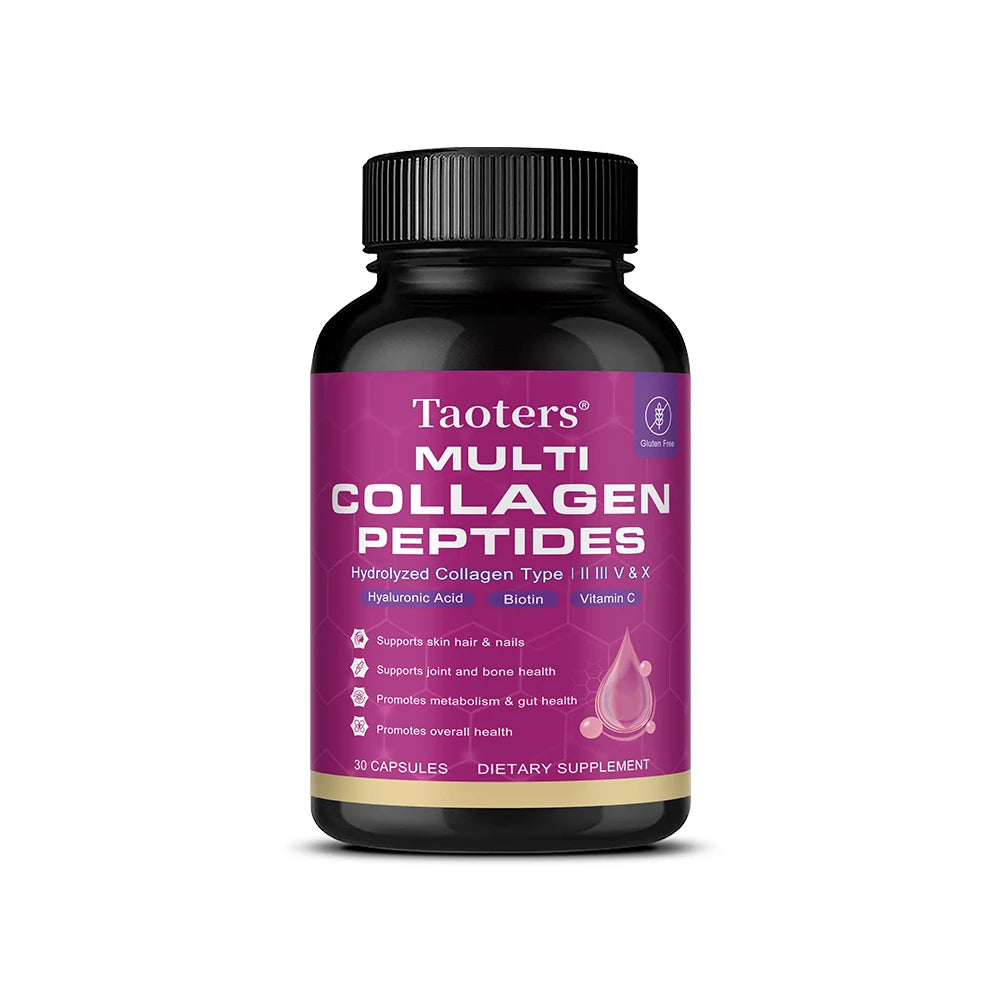 Multi Collagen Capsules, Type I/II/III/V/X Hydrolyzed Collagen Peptides, Support Skin Hair Nail, Joint & Gut Digestion Health