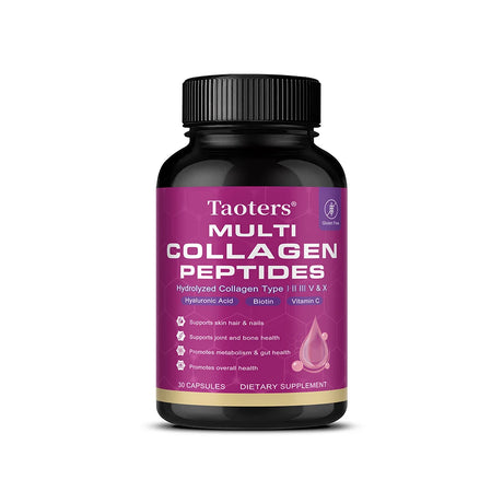 Multi Collagen Capsules, Type I/II/III/V/X Hydrolyzed Collagen Peptides, Support Skin Hair Nail, Joint & Gut Digestion Health