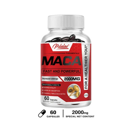 Maca Root Capsules - Boost Endurance & Strength, To Maximize Vitality and Performance, Muscle Mass Improve
