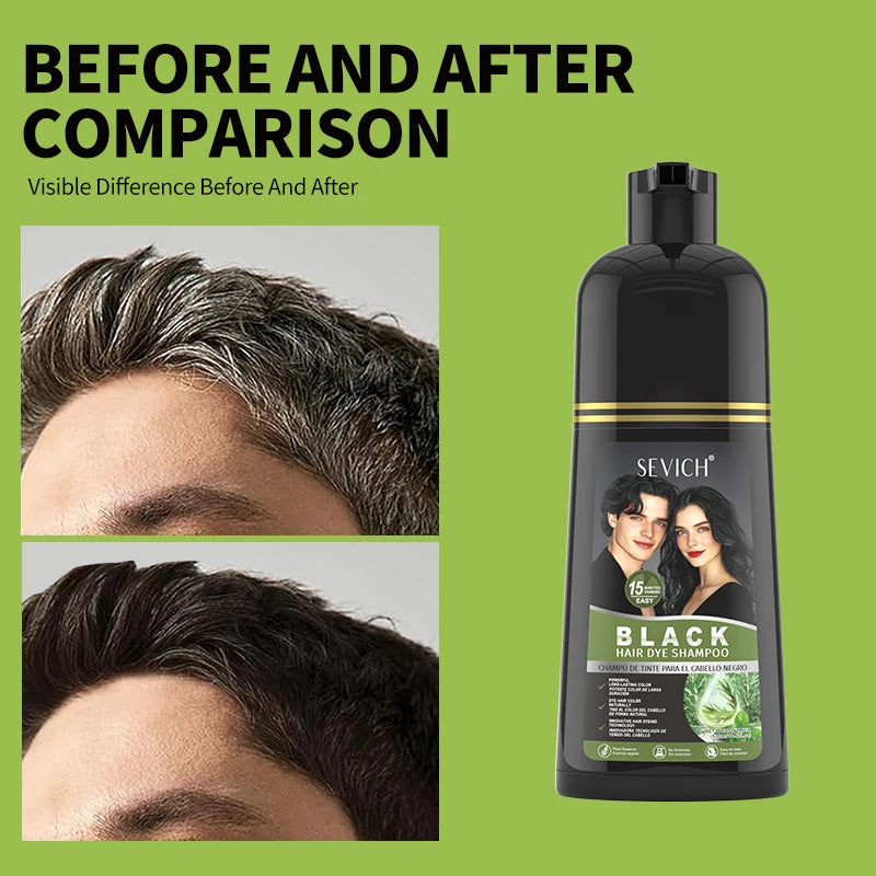 Rosemary Black Hair Dye Shampoo 500ml Diy Herbal Coloring Hairs Instant Gray To Black Instant Coloring Shampoo For Women&Men