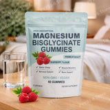 High Absorption Magnesium Bisglycinate Gummies Vegan Raspberry Flavor 60 Count Support Muscle Bone Health Non GMO Gluten Free