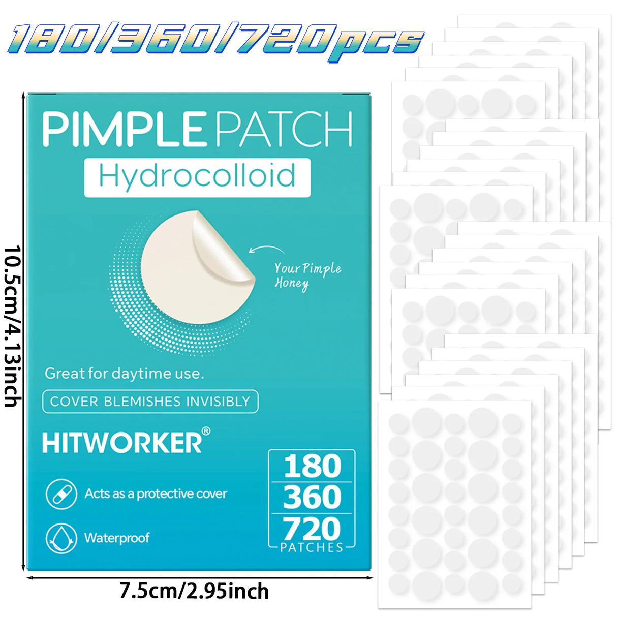 720 Patches / Pack Transparent Hydrocolloid Acne Pimple Patch For Covering Zits and Blemishes Invisibly Spot Sticker