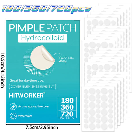 720 Patches / Pack Transparent Hydrocolloid Acne Pimple Patch For Covering Zits and Blemishes Invisibly Spot Sticker