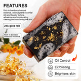 AILKE 24K Gold Foil Whitening Soap, Brightening, Even Skin Tone, Improve Skin Elasticity, Deeply Cleaning, Remove Spots, 200g