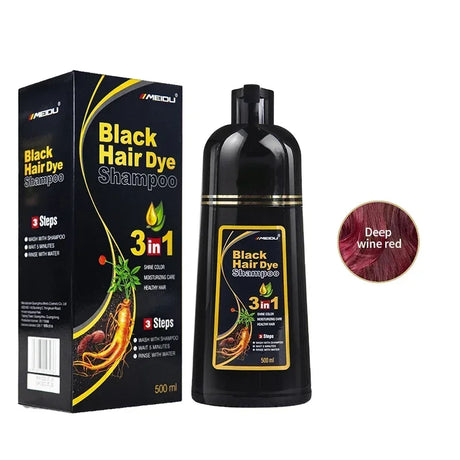 100ml/500ml Hair Dye Shampoo 3in1 Darkening Hairs Instant Gray To Black Polygonum Multiflorum Natural Coloing Cover for Women